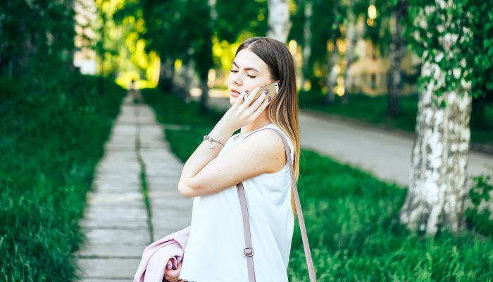 teenage girl talking phone